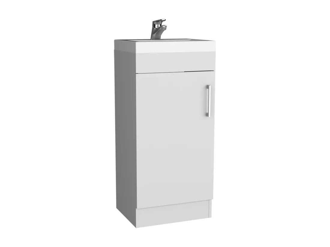 Meuble de salle de bain Madrid avec 1 porte et rangement inférieur, blanc, 83 cm X 40 cm X 33 cm
