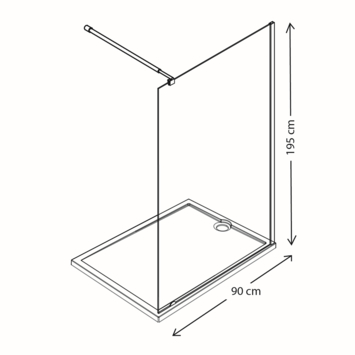 Allibert Spot walk-in douche 90 cm