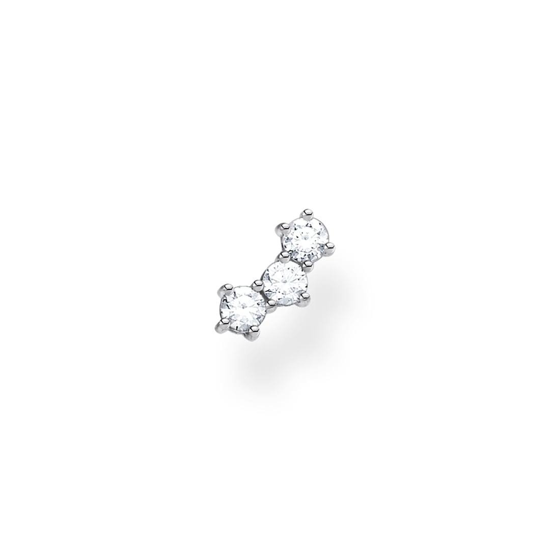 Thomas Sabo Charm Club Einzel Ohrstecker weisse Steine silber
