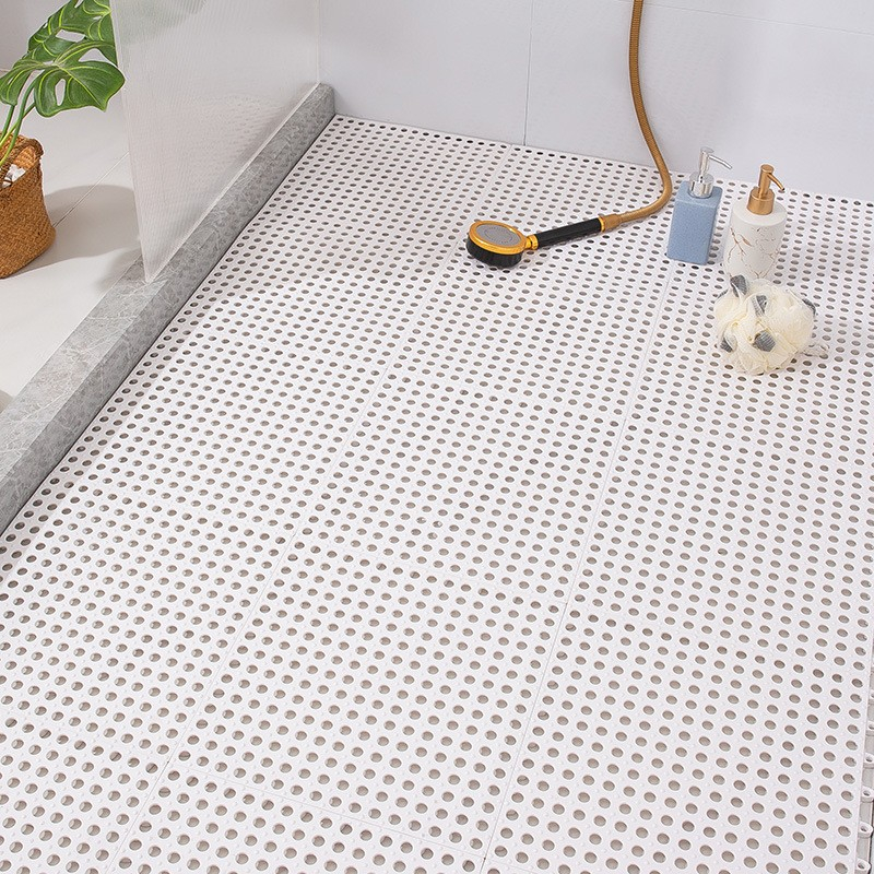 (30x30cm) Anti-Rutsch Dusch Matte Badewannen Einlage Klick Fliese - Weiss