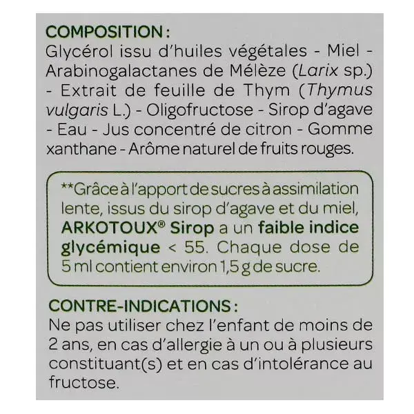 Arkopharma Arkotoux Sirop Soulage La Toux 140ml