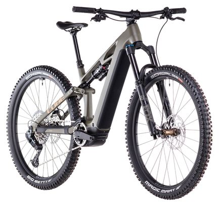 VTT Électrique Tout-Suspendu Cube Stereo Hybrid One44 HPC TM 800 Sram GX Eagle AXS 12V 800 Wh 27.5'' Vert Dusty Olive 2025
