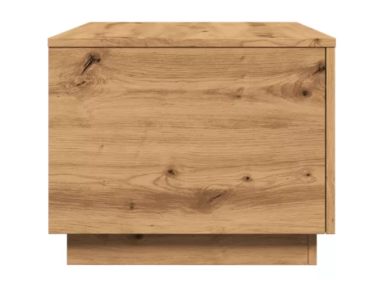 Table basse avec lumières LED chêne artisanal 90x50x40 cm