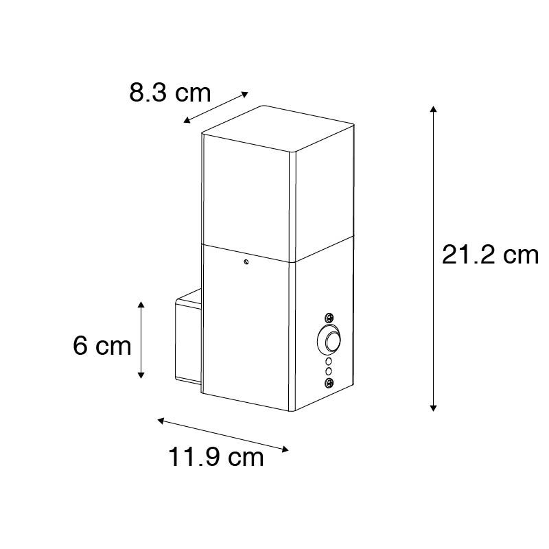 Buiten wandlamp zwart IP44 met bewegingsmelder - Denmark