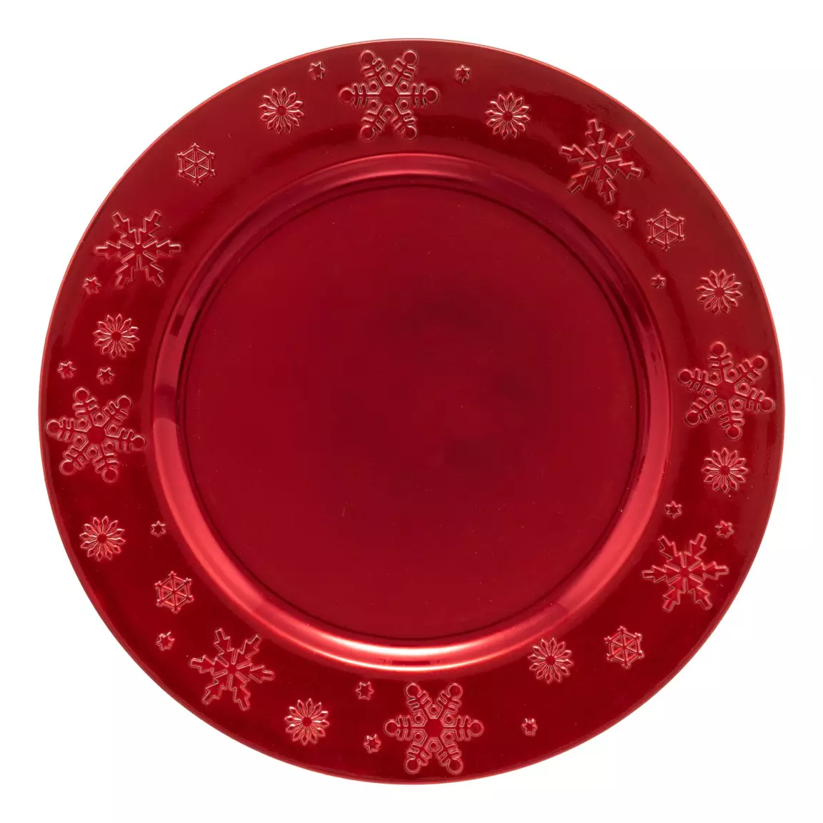 Lot de 12 dessous d'assiette Flocon Rouge