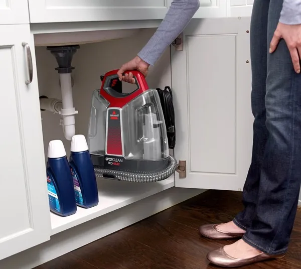 BISSELL SpotClean 3698N - Tæpperenser - beholder - uden pose - hvid/rød