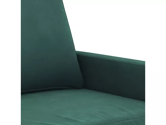 Ensemble de canapés 2 pièces avec coussins Vert foncé Velours