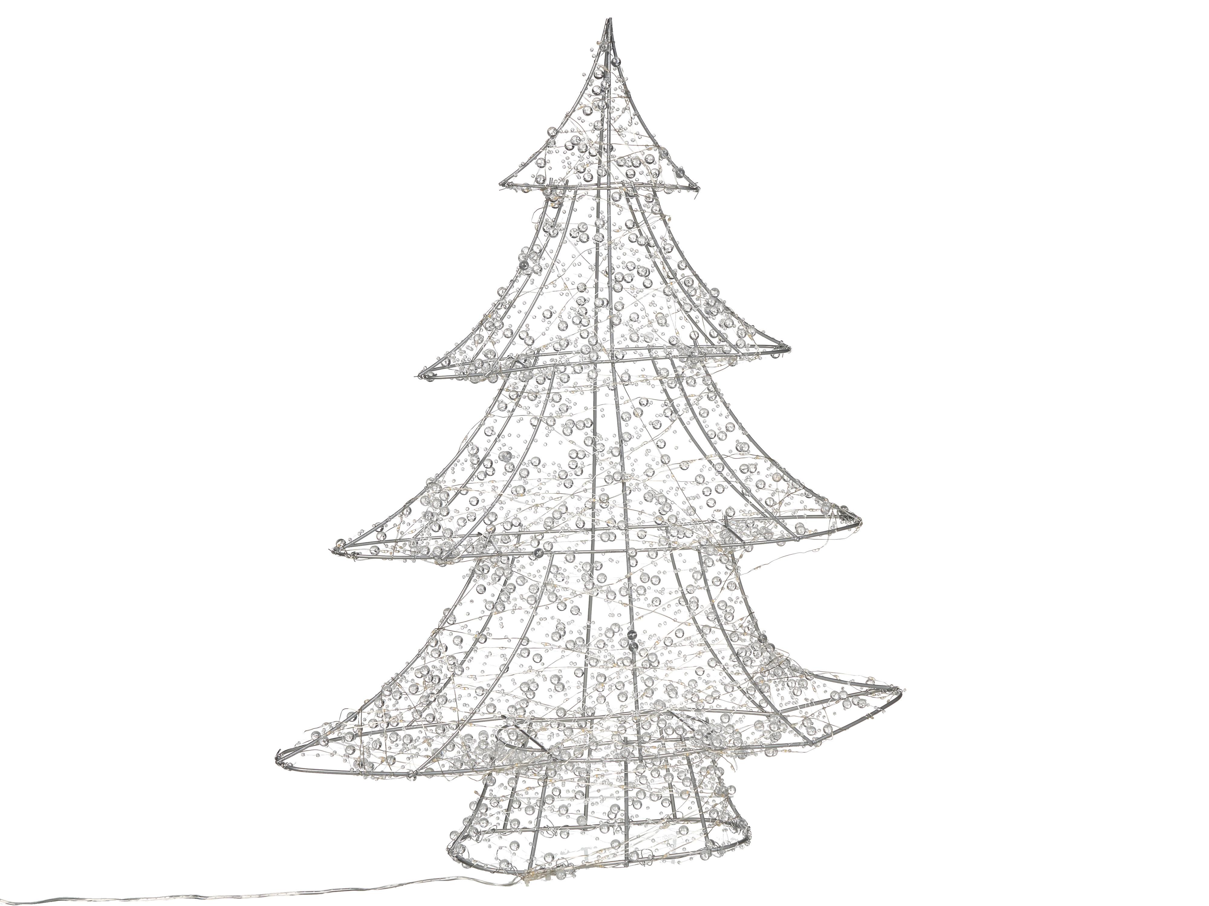 Buitendecoratie LED BLONDUOS Kerstboom 60 cm Zilver