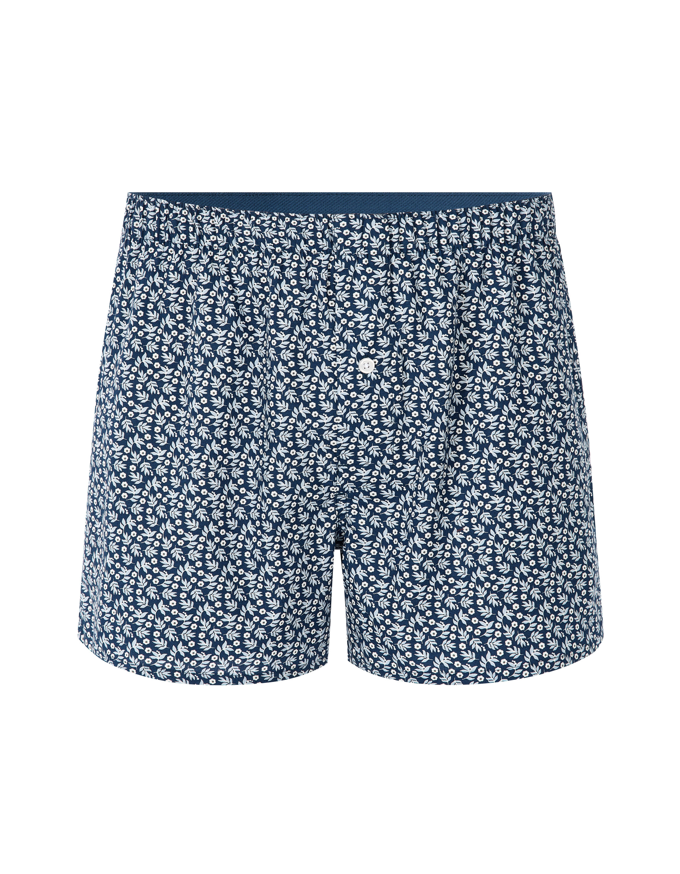 Caleçon 100% coton à motifs fleurs - bleu