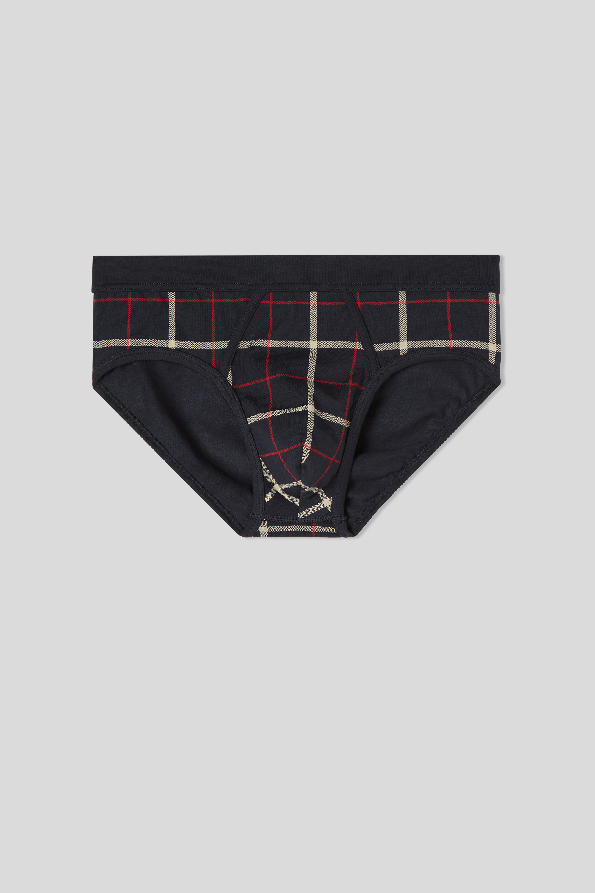 Cueca xadrez de algodão Supima® com elástico