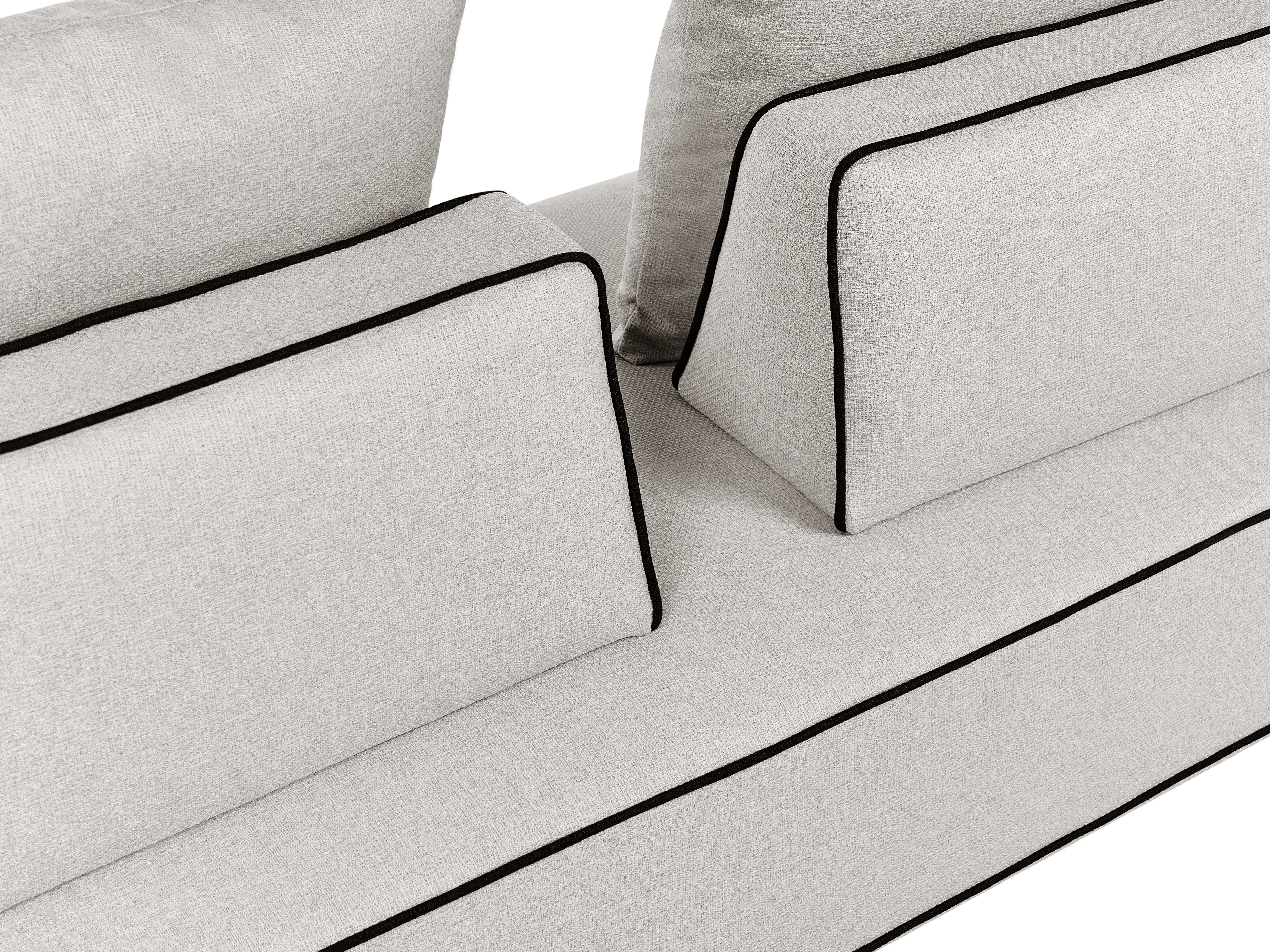 Chaise longue SEILLANS Stof Lichtgrijs