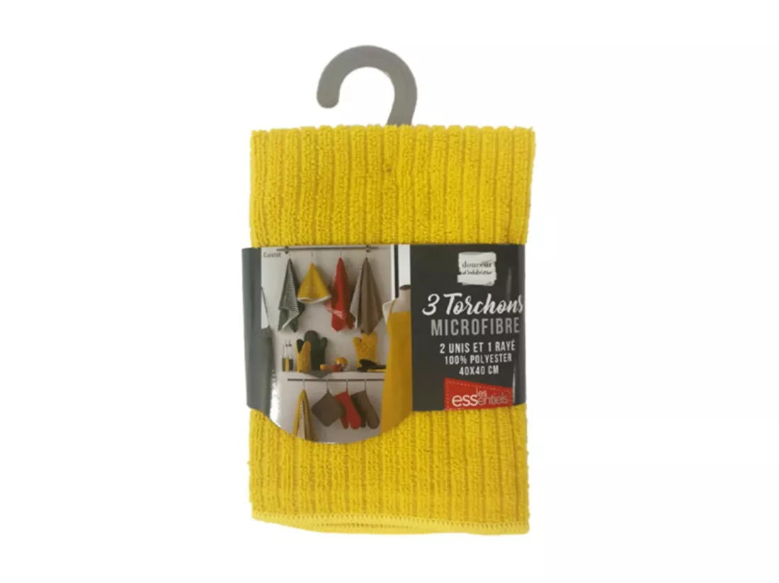 Lot de 3 Torchons Microfibre 