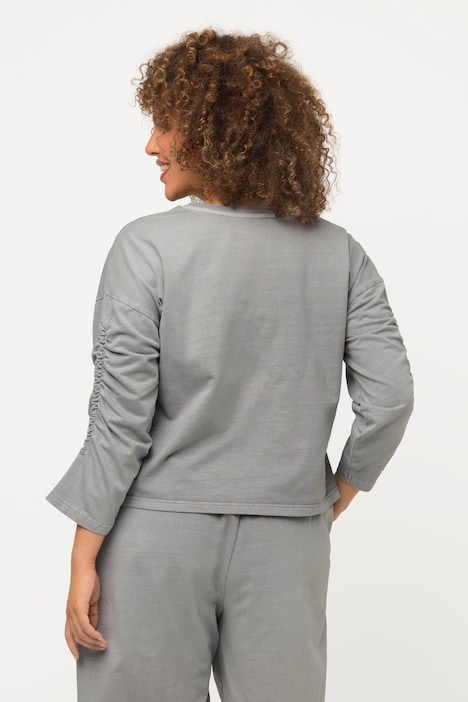 Sweatshirt, kurz, Oversized, Rundhals, 3/4-Arm