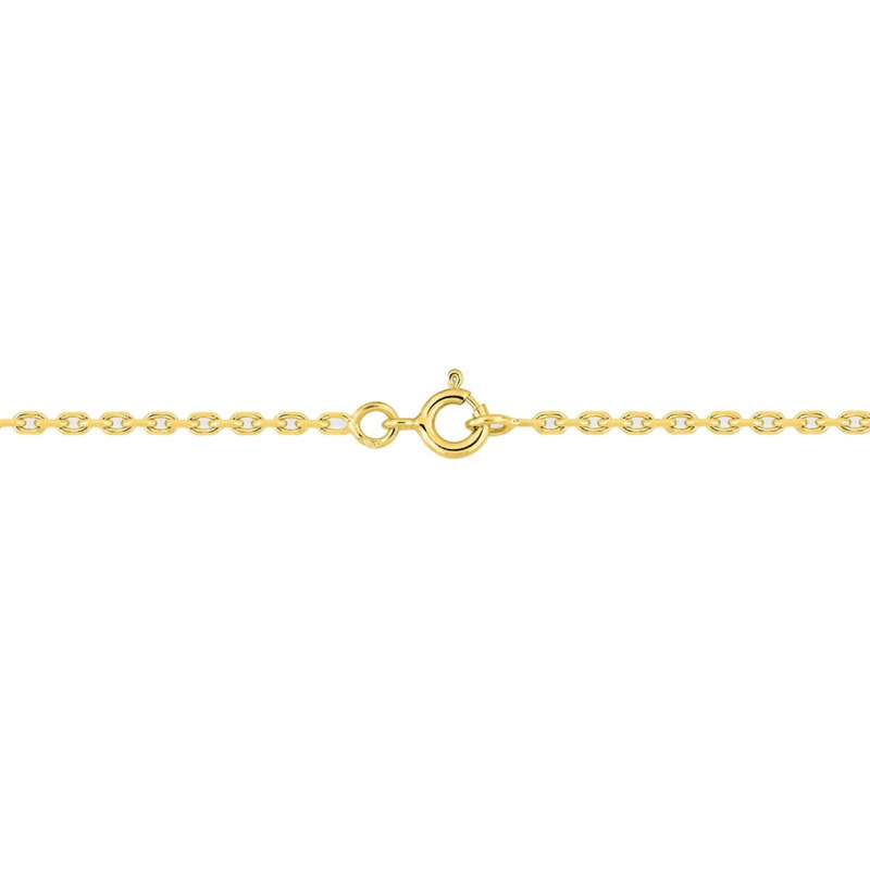 Chaîne mixte 40 cm - Maille forçat diamantée - Or 18 Carats - Largeur 1.85 mm