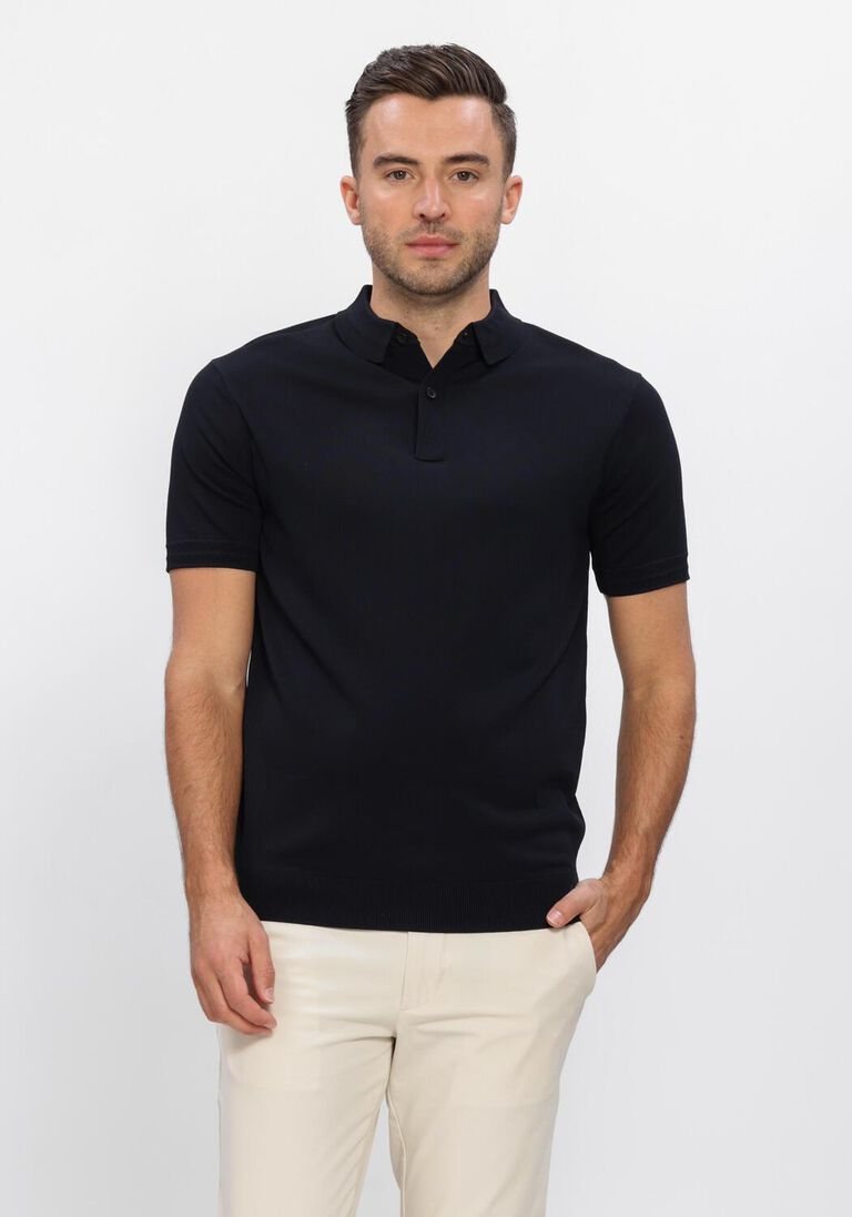 donkerblauwe genti polo polo 2 button ss 1260