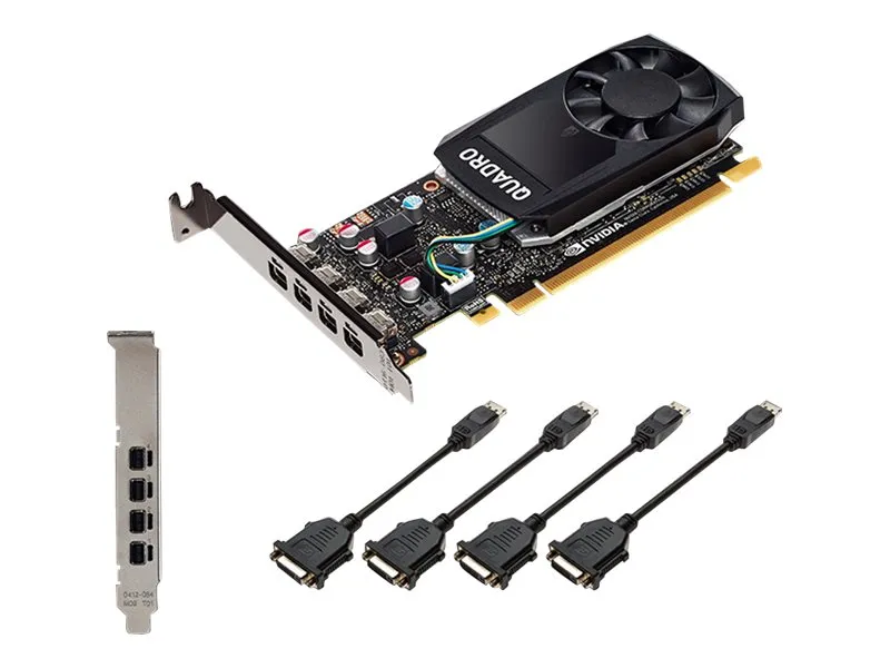 NVIDIA Quadro P1000 DVI - Grafikkort - Quadro P1000 - 4 GB GDDR5 - PCIe 3.0 x16 lavprofil - 4 x Mini DisplayPort - detailsalg