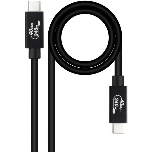 Nanocable Cabo USB 4 Gen3x2 40Gbps 5A/240W, USB-C M/M 1.8 M Black