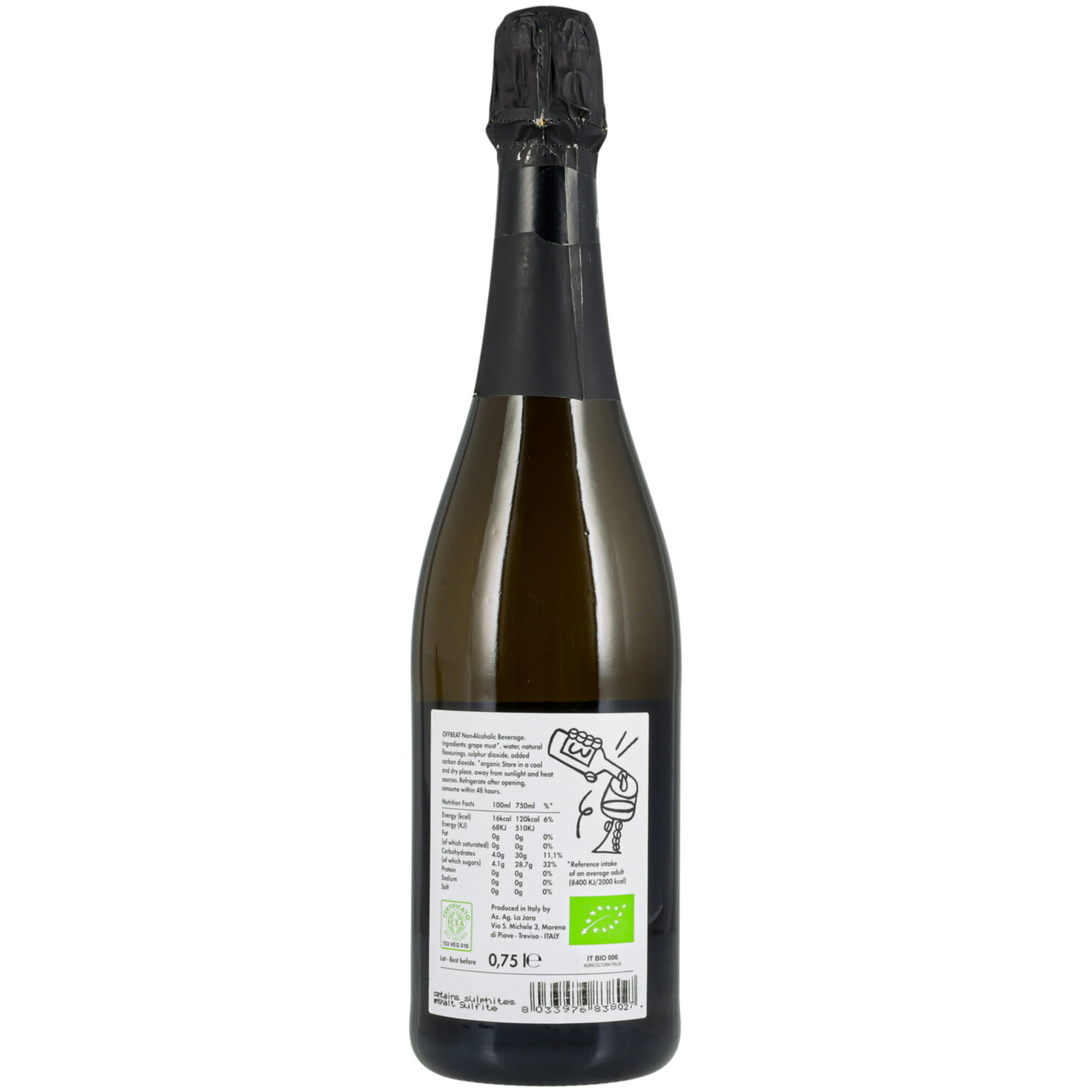 Italian Sparkling White Offbeat, alkoholfrei -75cl