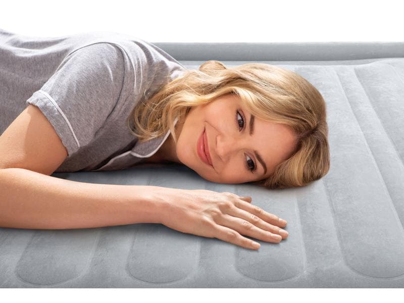 Intex Luftbett Dura Beam Deluxe Queen 152 x 203 x 33 cm Luftbett mit integrierter Pumpe