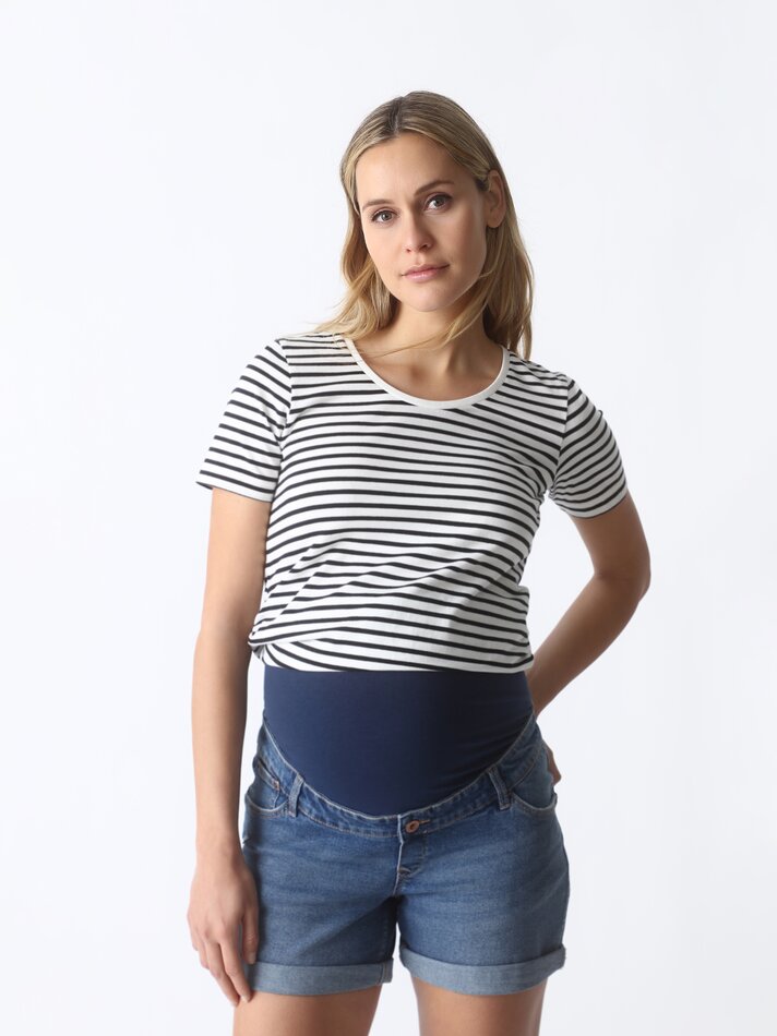 Shorts jeans para gestantes - Azul escuro