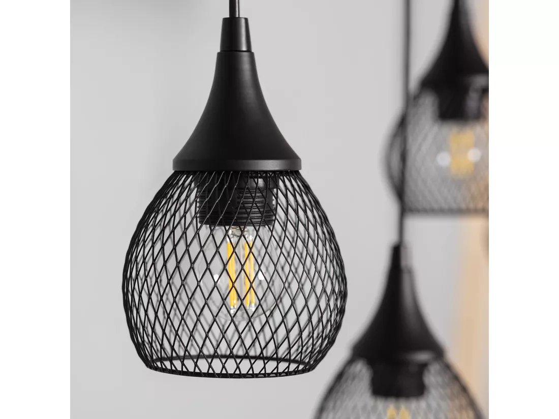 Suspension Métal et Bois Monah Noir