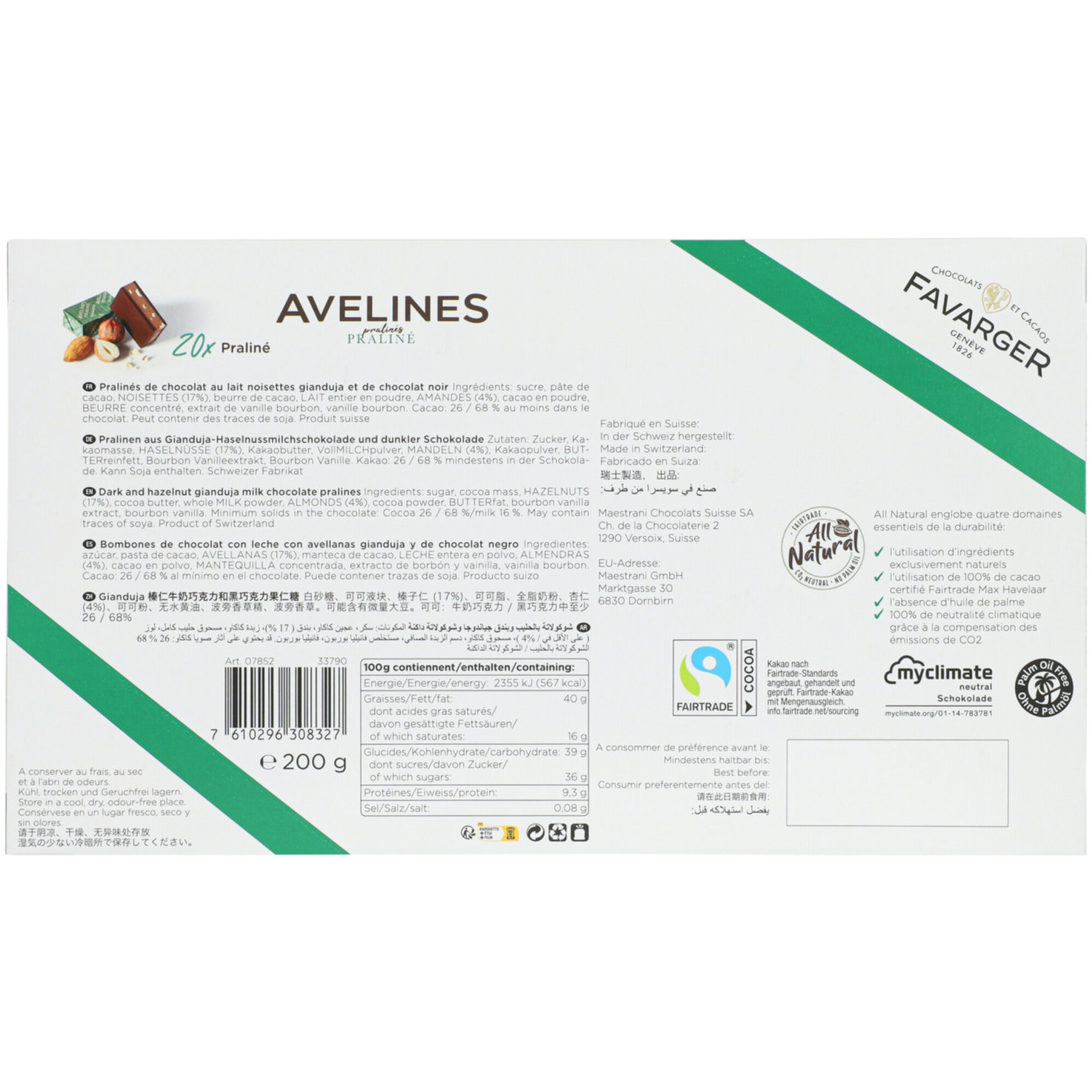 Favarger Avelines Praliné 200g