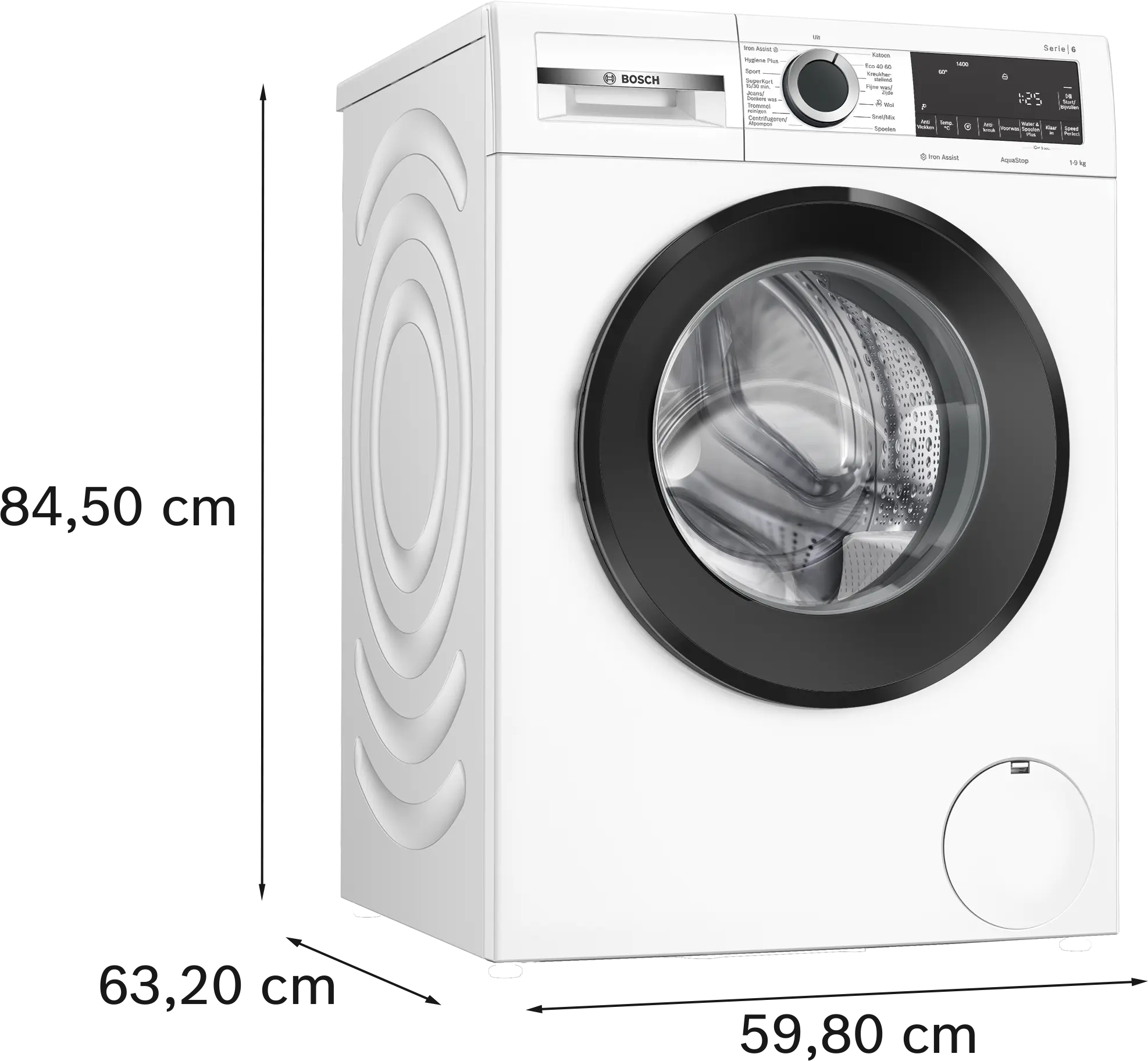 Serie 6 Wasmachine, voorlader 9 kg max. 1400 rpm