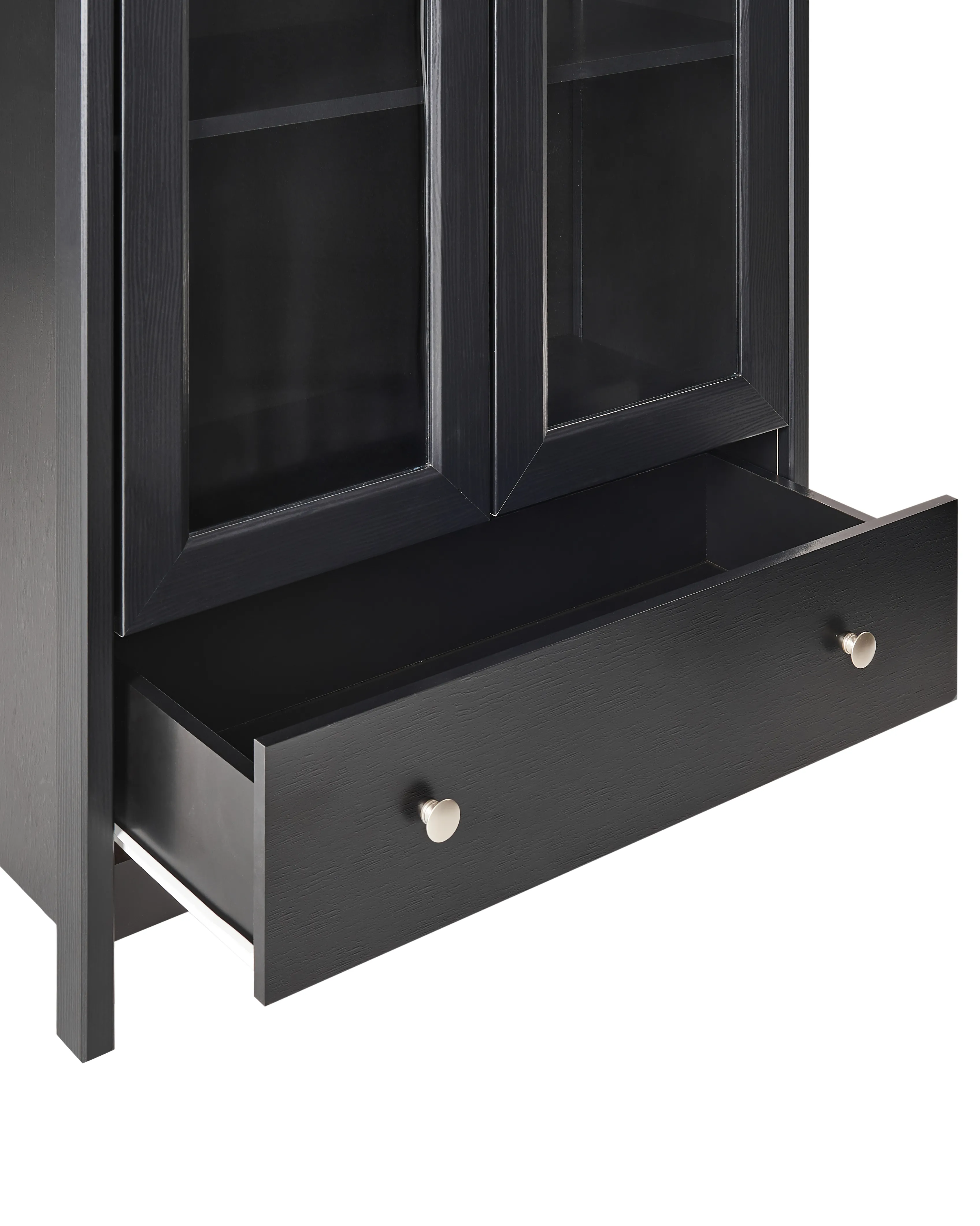 Glazen vitrinekast NORNALUP 80 cm Zwart