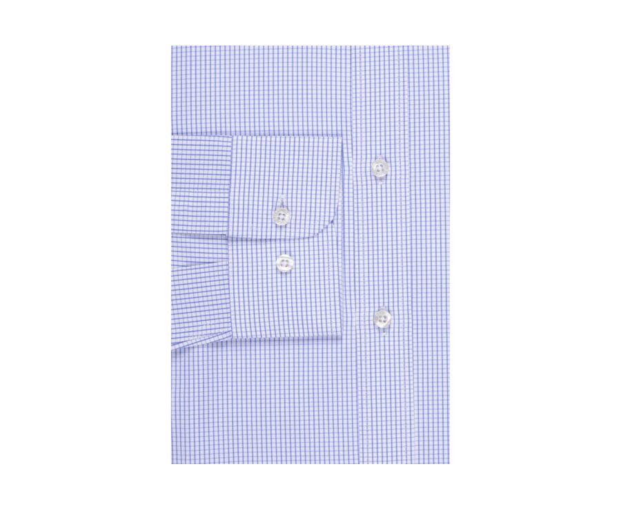 Chemise à carreaux fins blancs et bleus - MARTIN