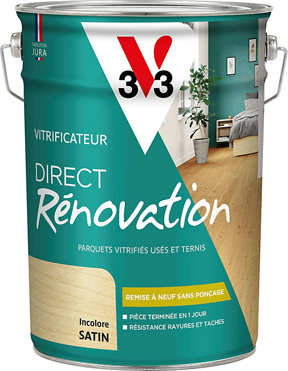 Vitrificateur direct rénovation V33 incolore satin 5L