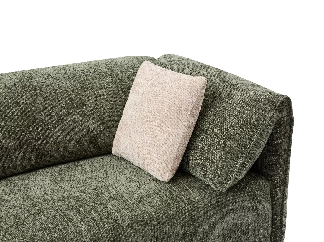 Canapé angle gauche en tissu texturé vert LOUSOPA de Maison Céphy