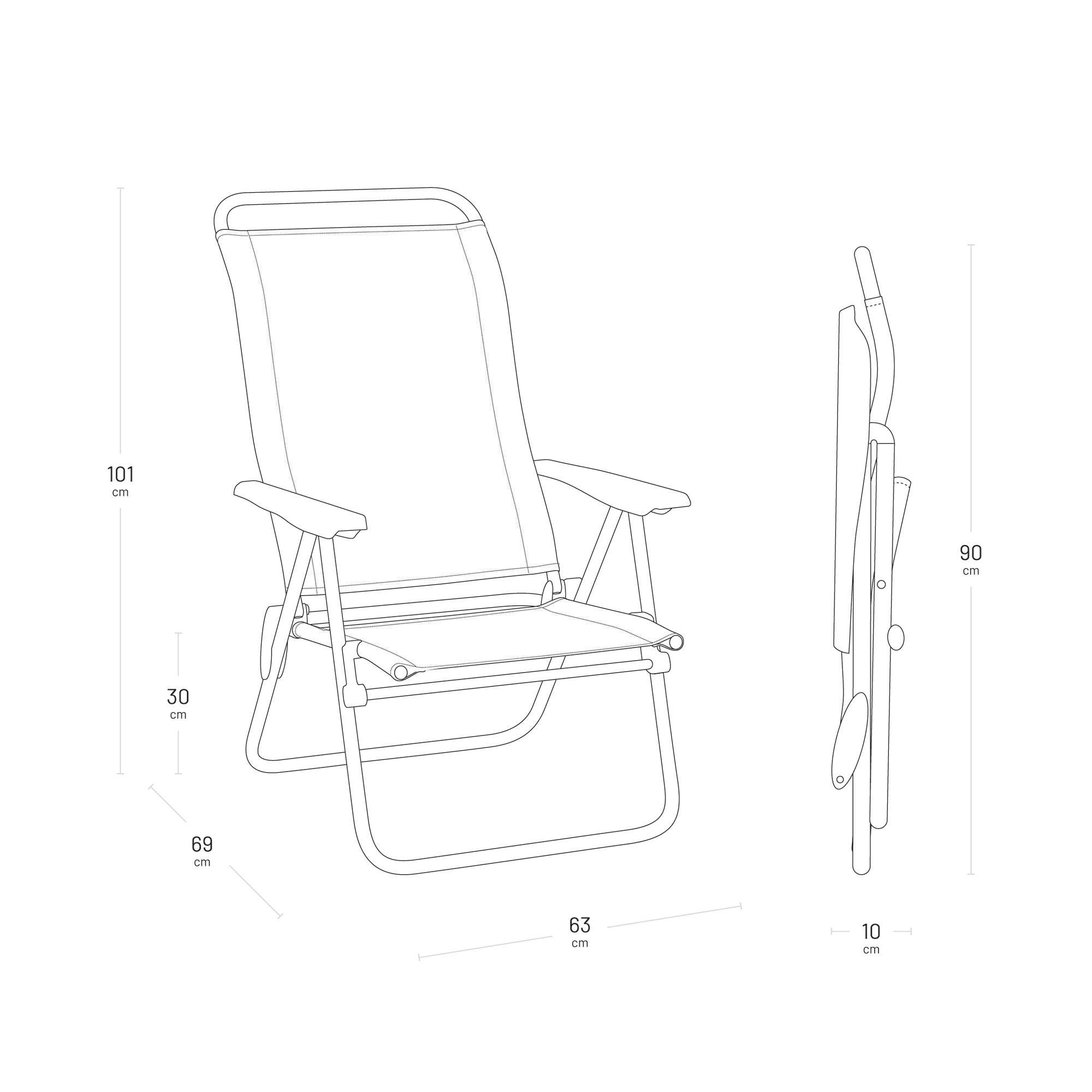 Ultraleichter Klappstuhl Alu Low Batyline® Iso Blau Ciel