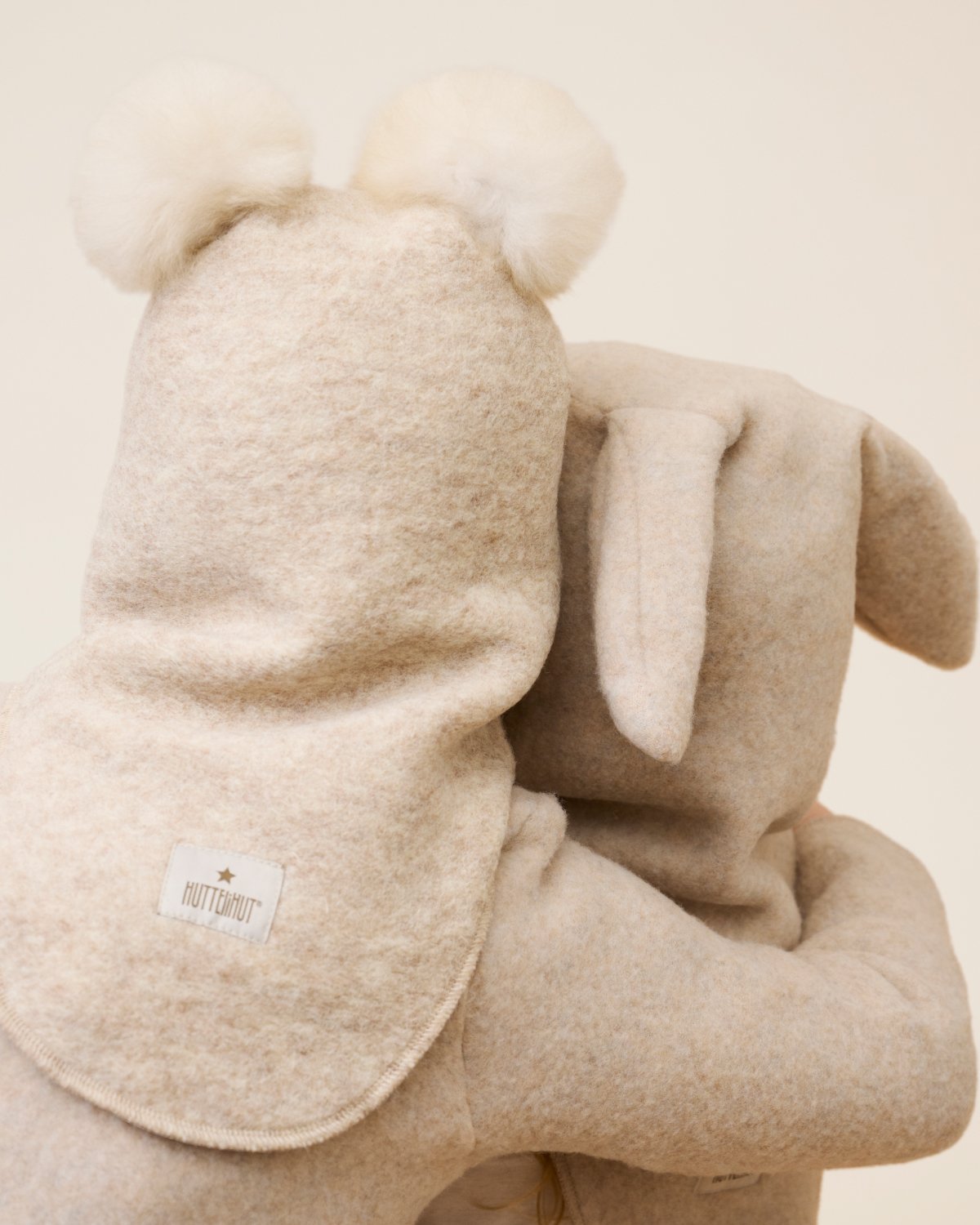 Balaclava Ull 2-Lags – Børstet Ullfleece | Alpaca Pompoms