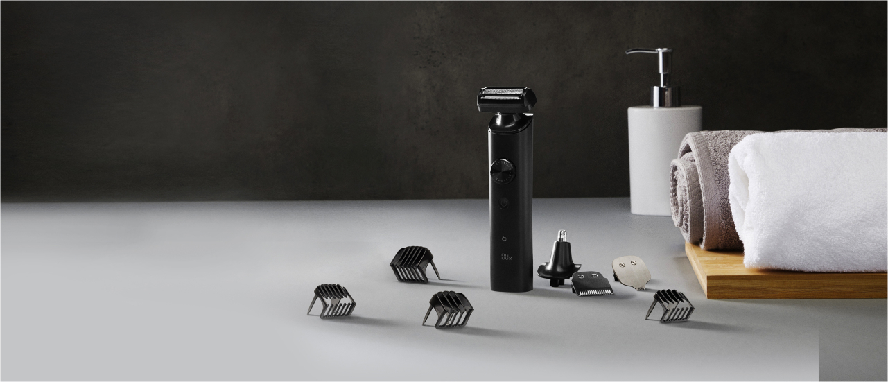 Grooming Kit Pro Elektrischer USB Bart Rasierer Trimmer Körperhaar Entferner inkl. Netzteil - Schwarz