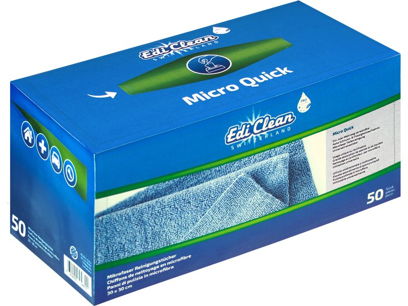 Edi Baur Micro Quicke 50 Stück, Blau Einweg-Mikrofaser