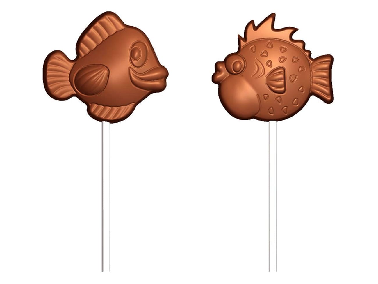 Moule sucettes en chocolat - poissons de Pâques
