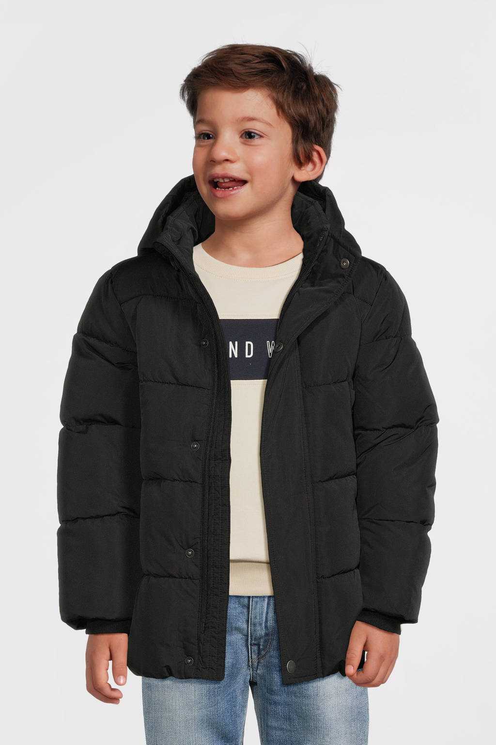 NAME IT gewatteerde winterjas NKMMEMO zwart