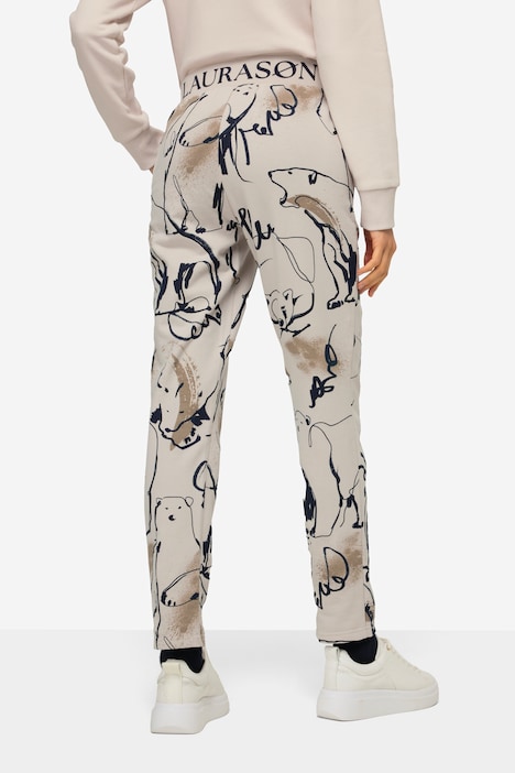 Joggpants, Sweat Hose, Eisbären, Elastikbund, seitliche Taschen