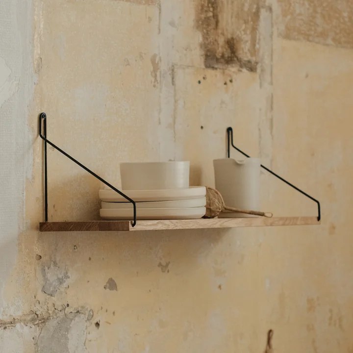 Frama - Shelf Regal 60 x 20 cm, Eiche / Messing