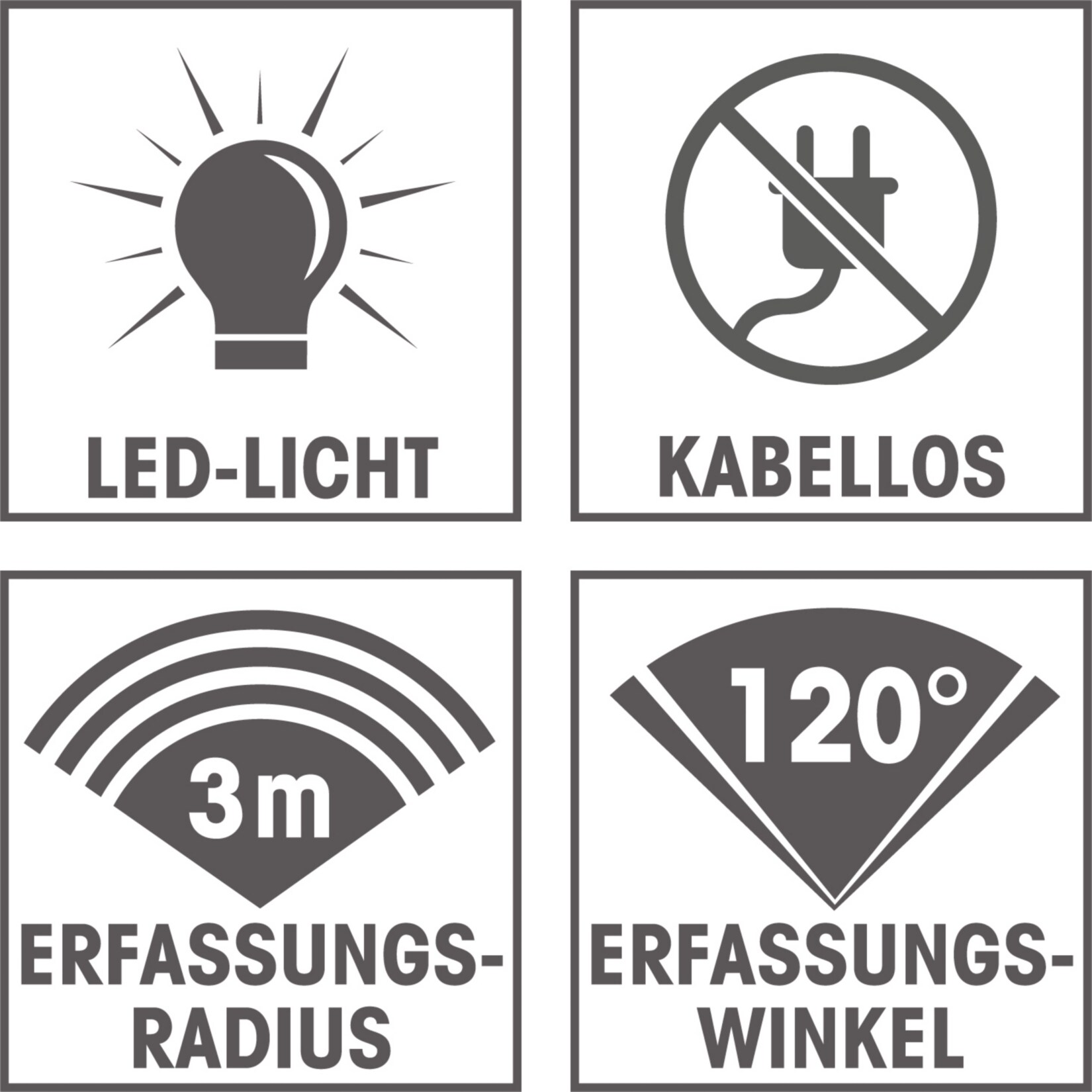 EASYmaxx LED-Sensorlicht eckig 2er-Set 4,5V weiß mit Bewegungsmelder