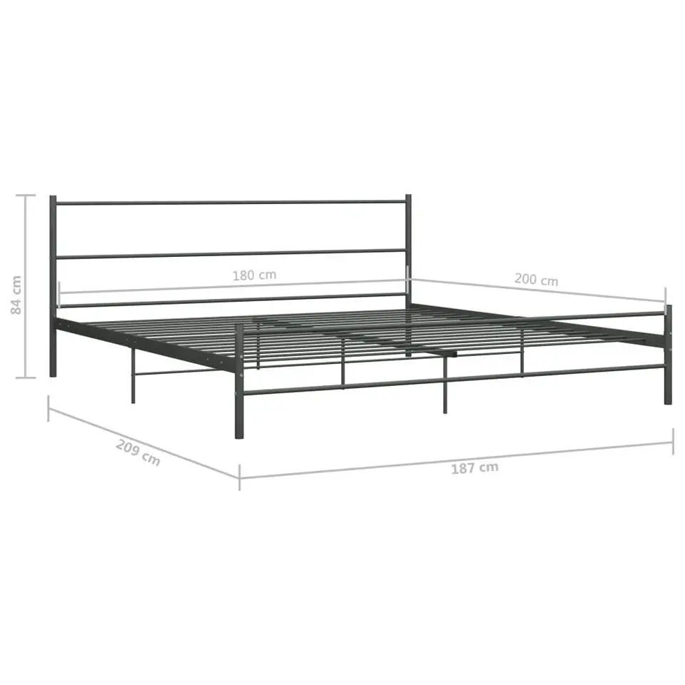 vidaXL - Metalen Tweepersoonsbed - Grijs - 180x200 cm