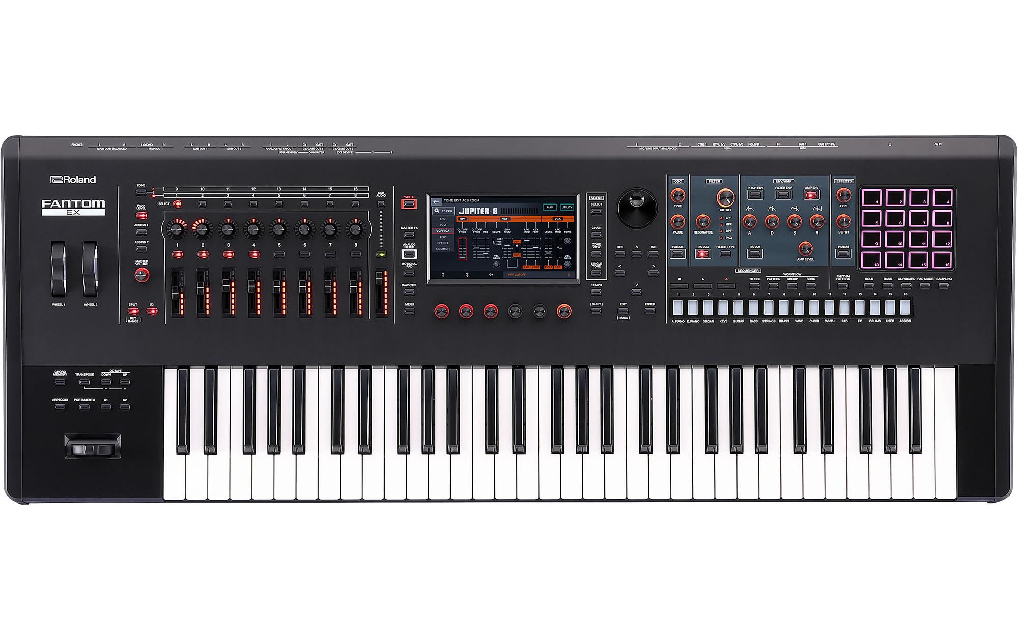 Workstation FANTOM 6 EX<br>Synthesizer-Topmodell mit neuester Soundtechnologie, intuitiver kreativer Bedienung und 61er-Synthesizertastatur