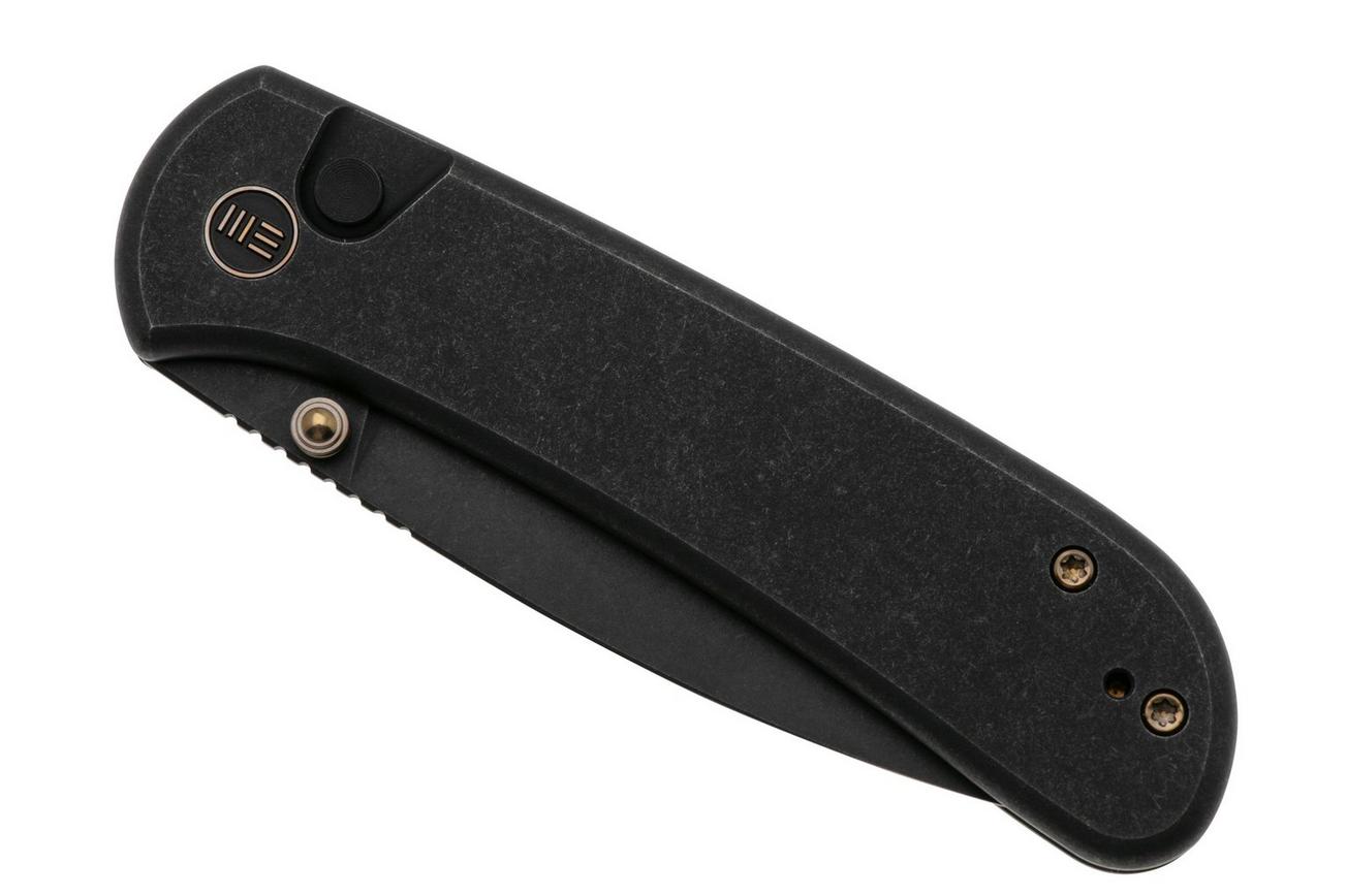 WE Knife Qubit WE22030F-1 Blackwashed CPM 20CV, Black Titanium, zakmes