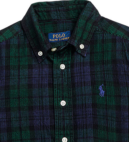 Polo Ralph Lauren Skjorte - Fløjl - Navy/ Grønternet