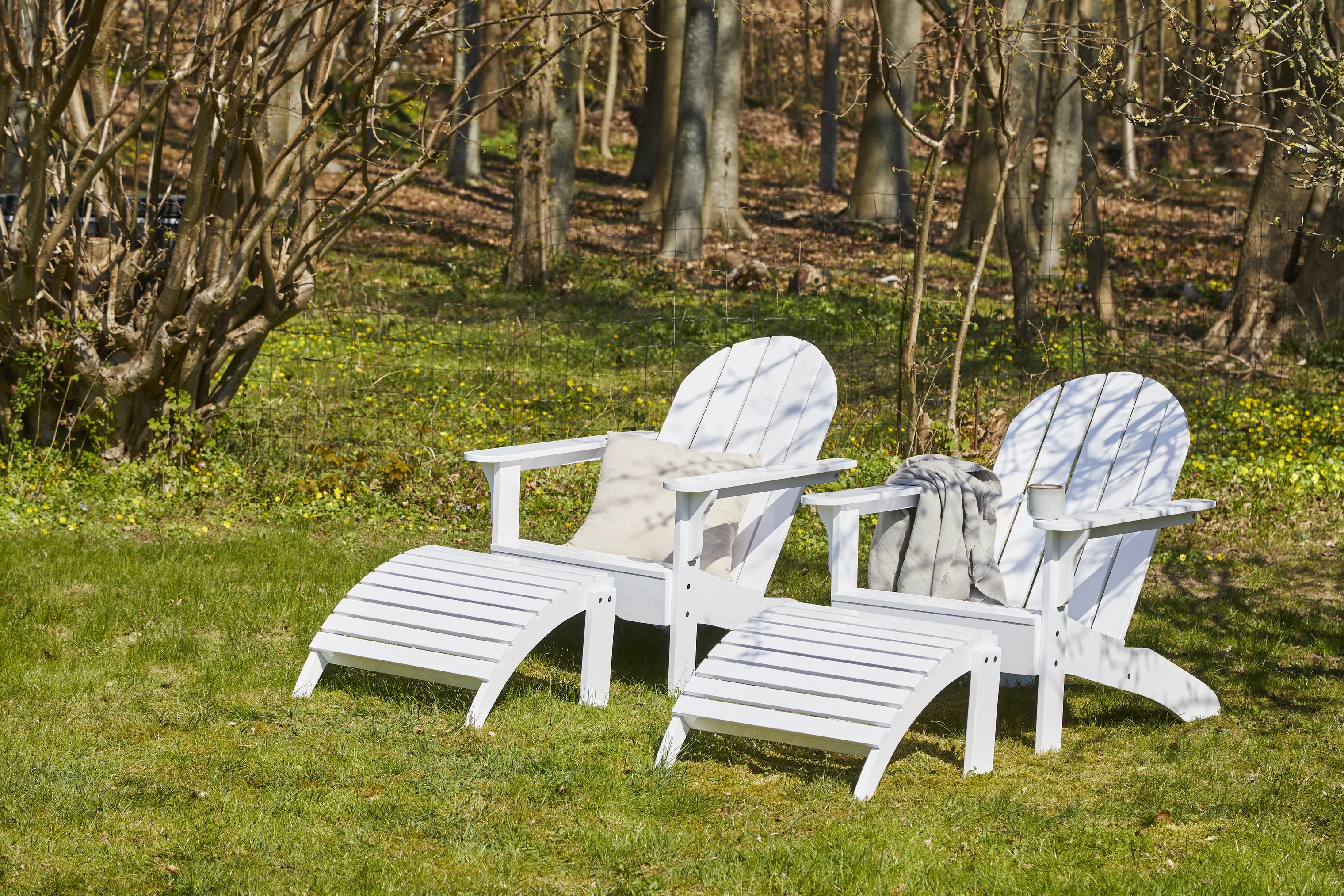 cinas Adirondack Loungestol m. fodskammel