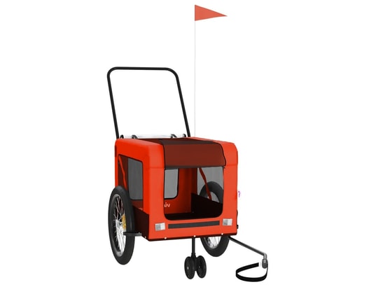 VIDAXL - Remorque de vélo pour animaux de compagnie orange et noir