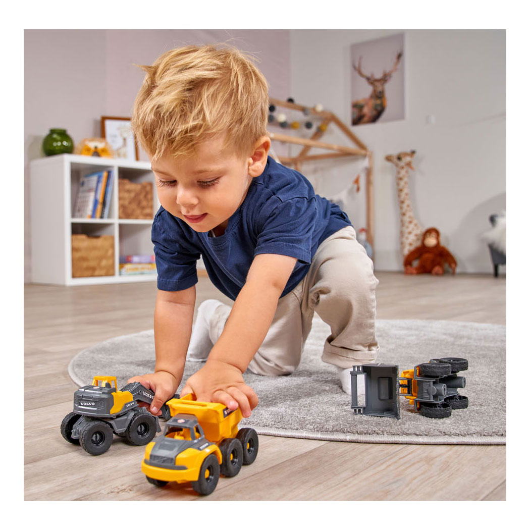 Dickie Volvo Constructie Werkvoertuigen Speelset, 3dlg.