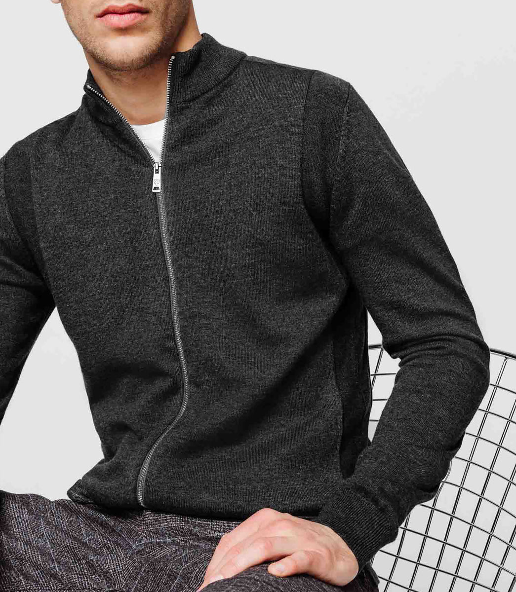 Gilet zippé anthracite