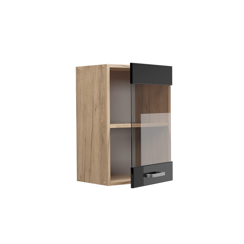 Vicco Glashängeschrank Küchenschrank R-Line Solid Eiche Blau Grau 40 cm modern
