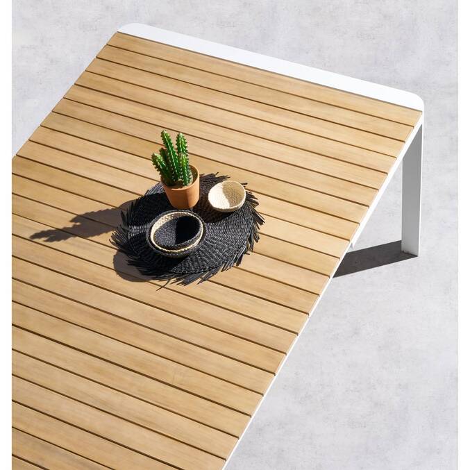 Table de jardin extensible PARADIZE Acacia & Blanc